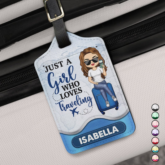 Custom Leather Luggage Tag - Perfect Gift for Travel Lovers, Personalized with Name