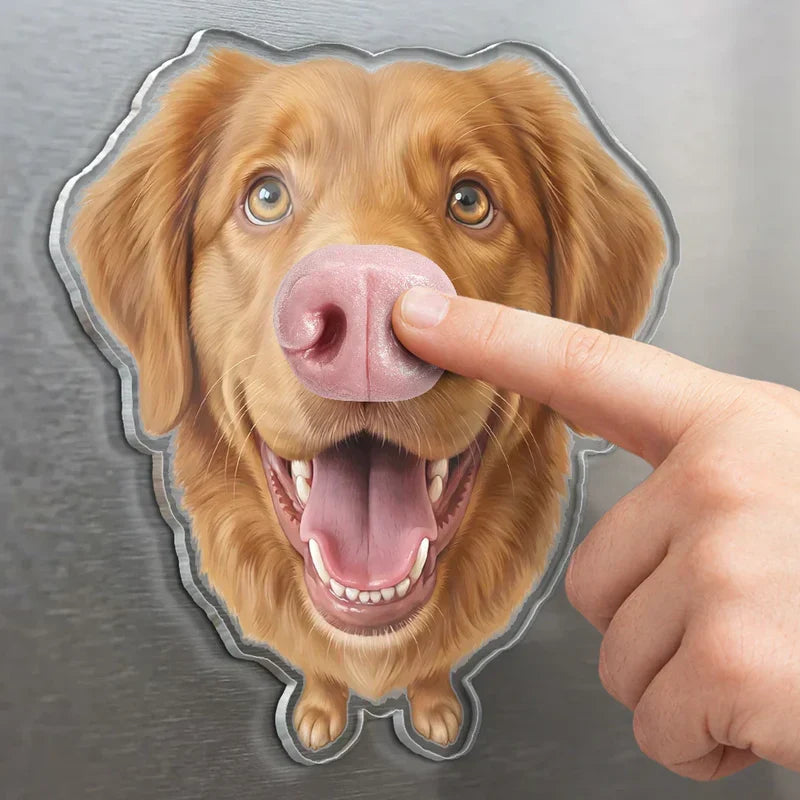 Personalized Dog Nose Fridge Magnet, Custom Pet Photo Cutout, Unique Gift for Dog Lovers