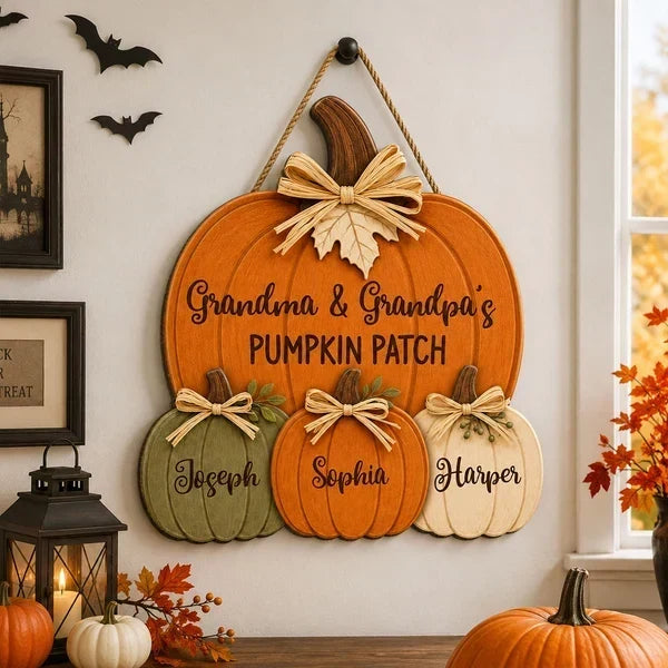Personalized Grandma And Grandpa's Pumpkin Patch Wooden Sign