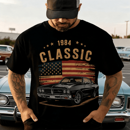 Personalized Patriotic Retro Car Classic T-Shirt