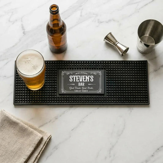 Personalized Vintage Home Bar Bartender Mat