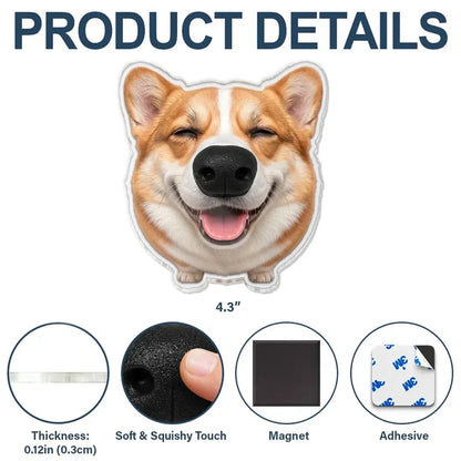 Personalized Dog Nose Fridge Magnet, Custom Pet Photo Cutout, Unique Gift for Dog Lovers