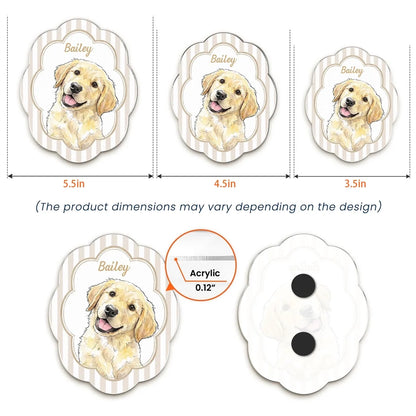 Colorful Acrylic Fridge Magnet for Dog & Cat Lovers, Creative Kitchen Gift with Custom Pet Art