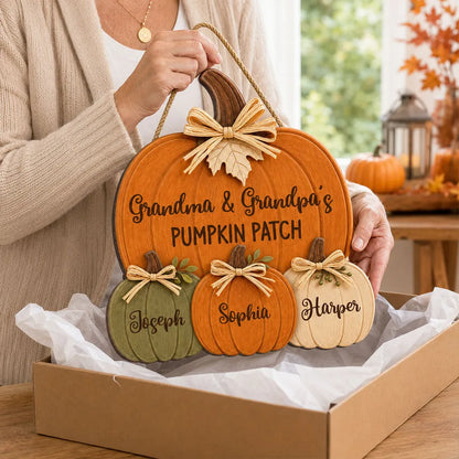 Personalized Grandma And Grandpa's Pumpkin Patch Wooden Sign
