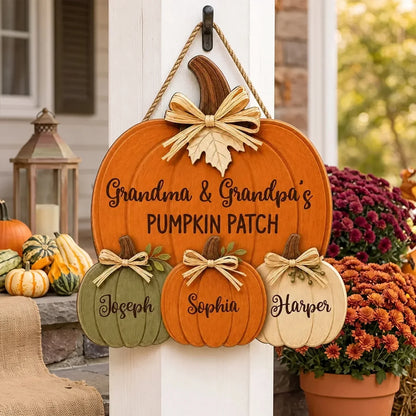 Personalized Grandma And Grandpa's Pumpkin Patch Wooden Sign
