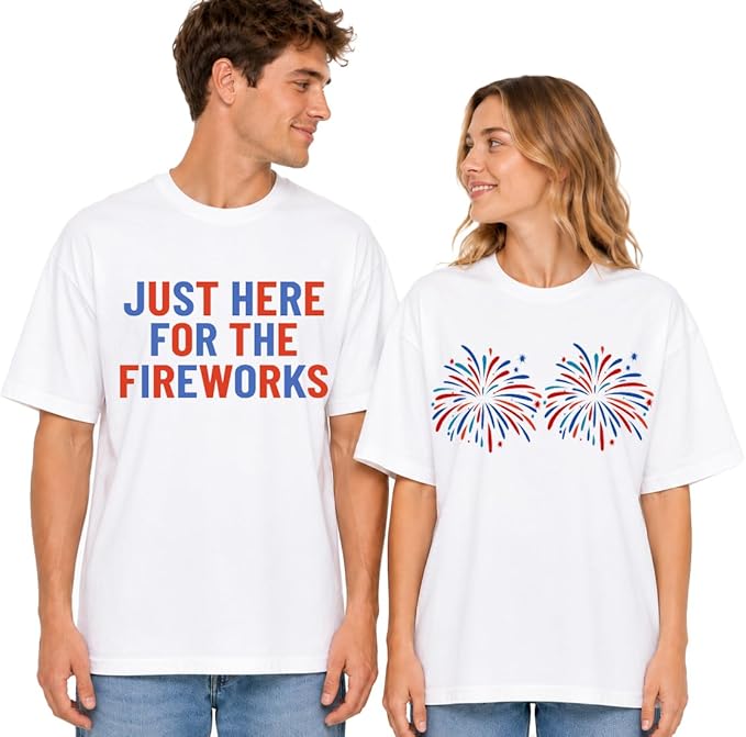 Just Here for the Fireworks Independence Day Tee