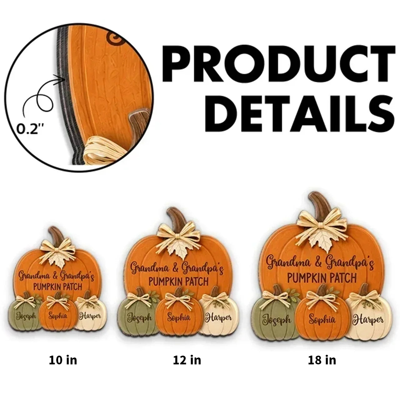Personalized Grandma And Grandpa's Pumpkin Patch Wooden Sign