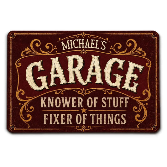 Personalized Rectangular Iron Sign, Vintage Garage Decor, Unique Creative Gift for Dad or Husband