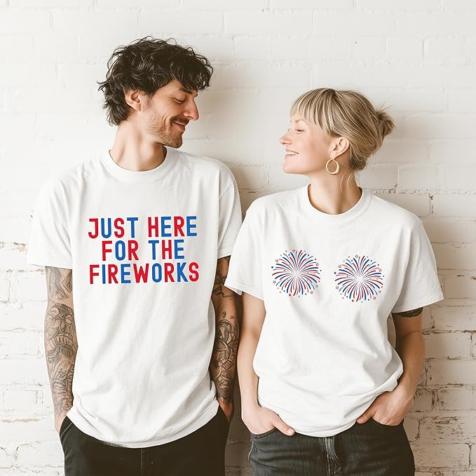 Just Here for the Fireworks Independence Day Tee