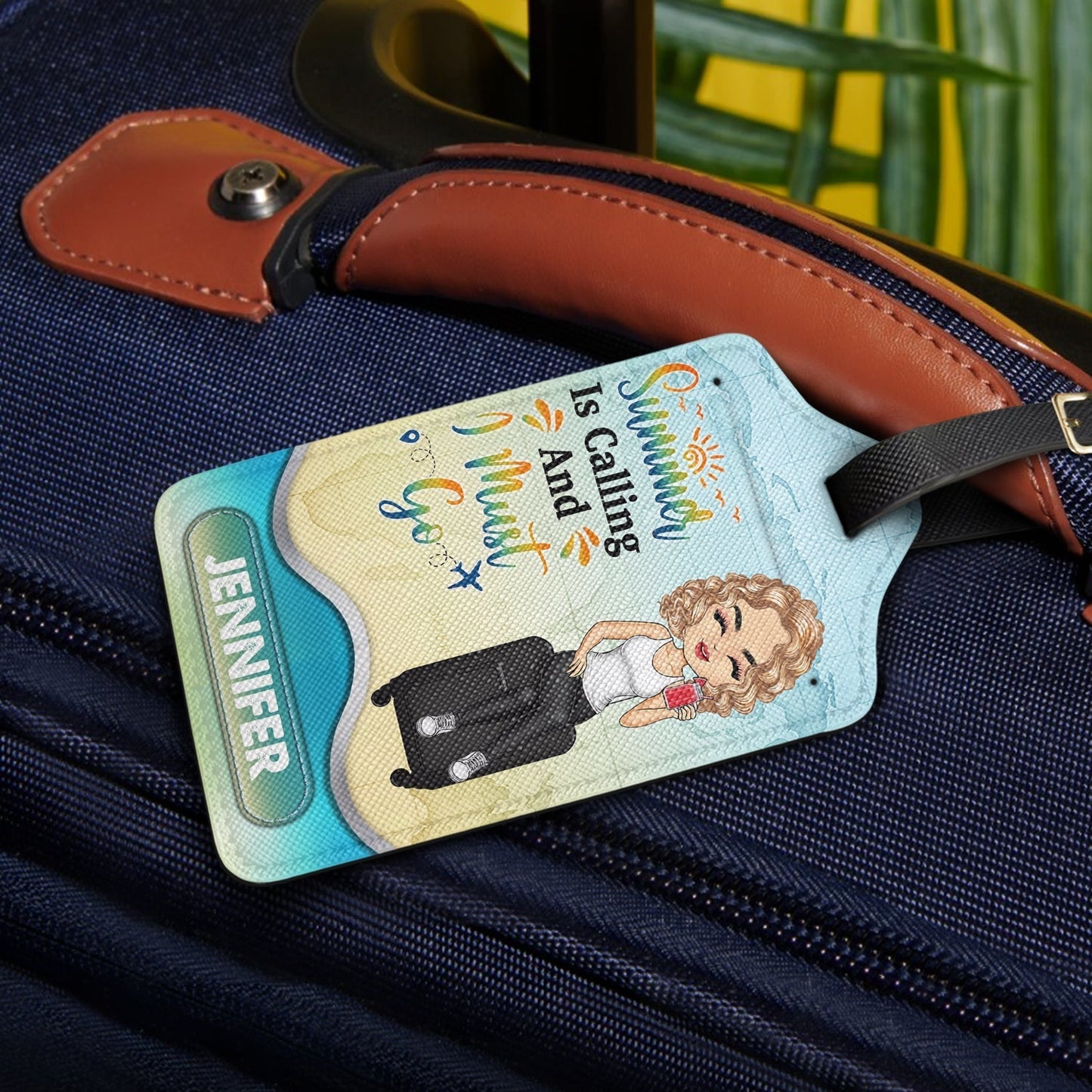Custom Leather Luggage Tag - Perfect Gift for Travel Lovers, Personalized with Name