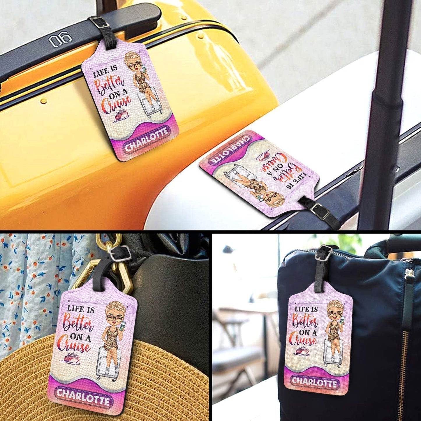 Custom Leather Luggage Tag - Perfect Gift for Travel Lovers, Personalized with Name