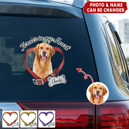 Custom Photo Forever In My Heart Pet Memorial Car Sticker