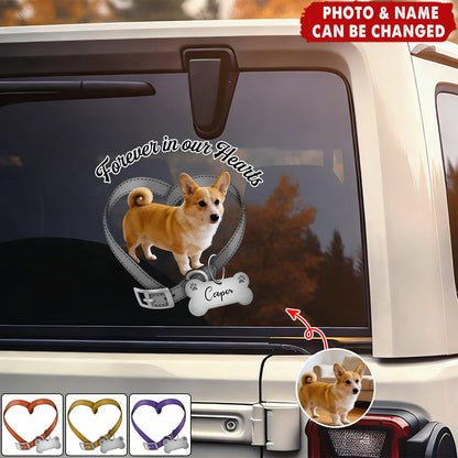 Custom Photo Forever In My Heart Pet Memorial Car Sticker