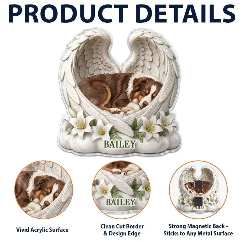 Custom Sleeping Pet Angel Acrylic Magnet