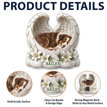 Custom Sleeping Pet Angel Acrylic Magnet