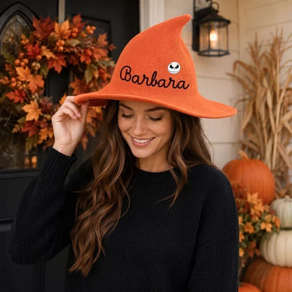 Knitted Witch Hat, Personalized Trick or Treat Keepsake, Creative Halloween Gift for Kids