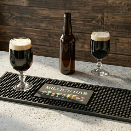 Personalized Vintage Home Bar Bartender Mat