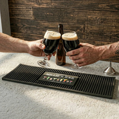 Personalized Vintage Home Bar Bartender Mat