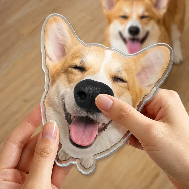 Personalized Dog Nose Fridge Magnet, Custom Pet Photo Cutout, Unique Gift for Dog Lovers