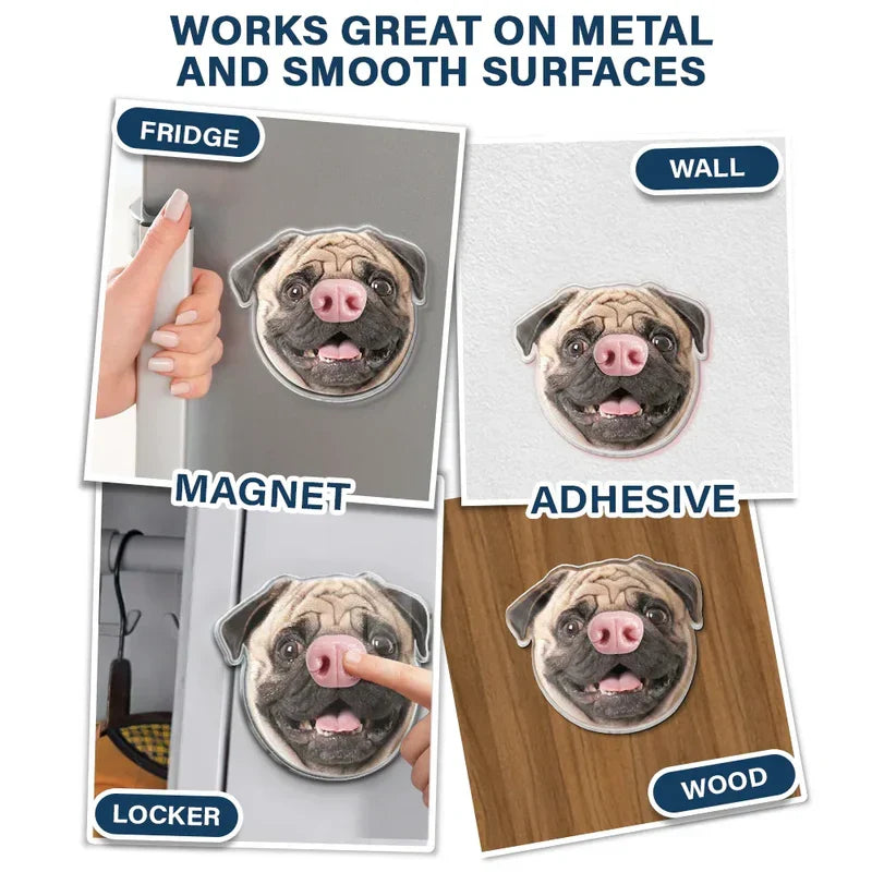 Personalized Dog Nose Fridge Magnet, Custom Pet Photo Cutout, Unique Gift for Dog Lovers