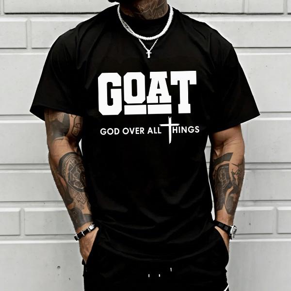 GOAT “God Over All” 100% Cotton Oversized Christian Streetwear T-Shirt