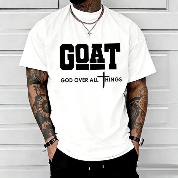 GOAT “God Over All” 100% Cotton Oversized Christian Streetwear T-Shirt