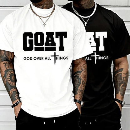 GOAT “God Over All” 100% Cotton Oversized Christian Streetwear T-Shirt