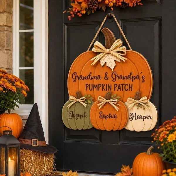 Personalized Grandma And Grandpa's Pumpkin Patch Wooden Sign