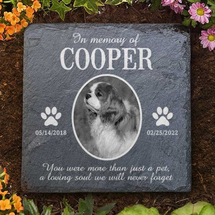 Personalized Pet Memorial Stone - Custom Photo Gift for Dog & Cat Loss