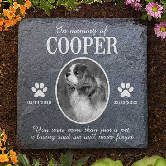 Personalized Pet Memorial Stone - Custom Photo Gift for Dog & Cat Loss