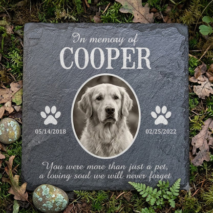 Personalized Pet Memorial Stone - Custom Photo Gift for Dog & Cat Loss