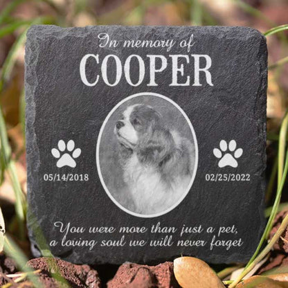 Personalized Pet Memorial Stone - Custom Photo Gift for Dog & Cat Loss