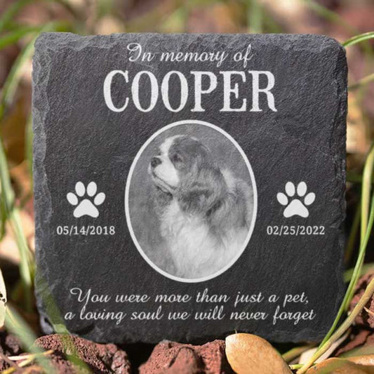 Personalized Pet Memorial Stone - Custom Photo Gift for Dog & Cat Loss