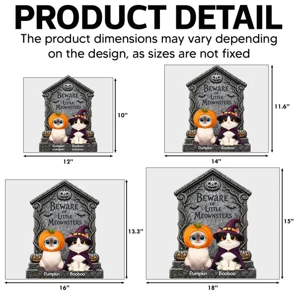 Little Meownsters Shaped Yard Sign, Cats Sitting in Costume, Personalized Creative Gift for Cat Lovers