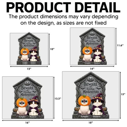 Little Meownsters Shaped Yard Sign, Cats Sitting in Costume, Personalized Creative Gift for Cat Lovers