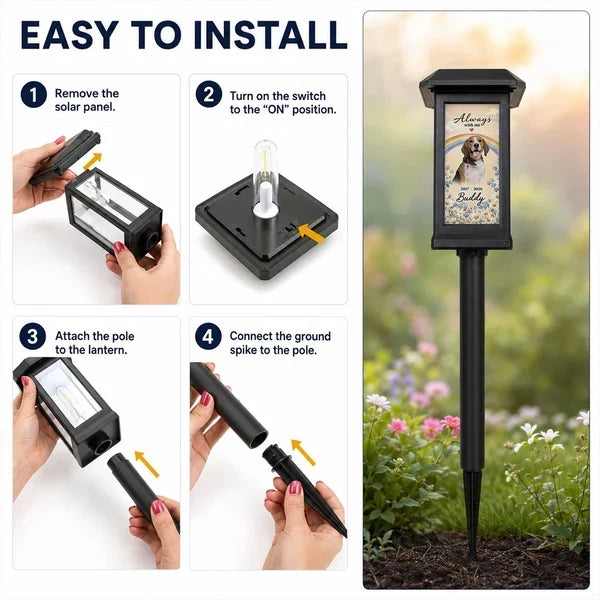 Personalized Pet Memorial Solar Garden Stake Light, Sunflower Dog Tribute, Unique Sympathy Gift for Pet Owners